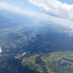 Flugwegposition um 13:04:14: Aufgenommen in der Nähe von Leuk, Schweiz in 3581 Meter